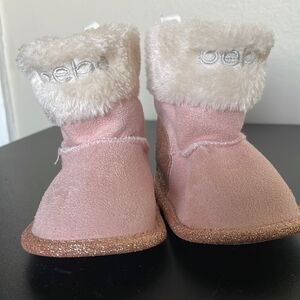 EUC Bebe Bay Pink Fuzzy Boots - Size 4